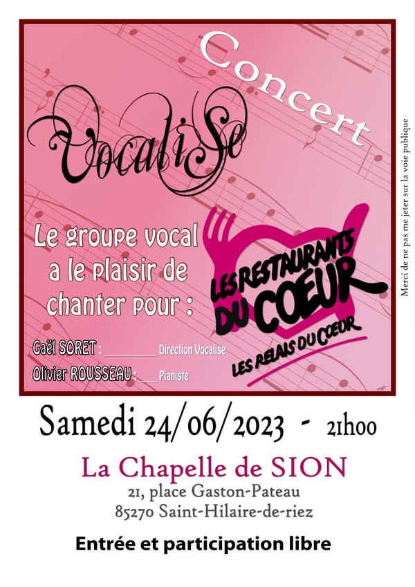 Concert en faveur des restaurants du cœur